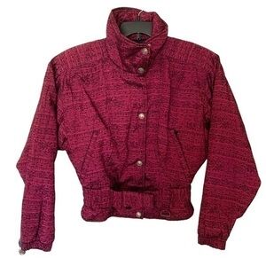 Vintage Nils Ski Jacket Coat Puff Sleeve Limited Edition Purple Black Size 8